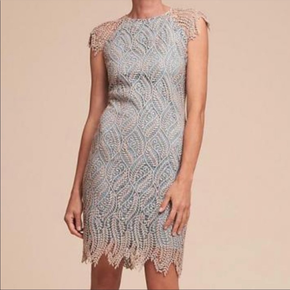 Mignon Doo sz 4 Dress from Bhldn. Worn Once. Gray/Blue with a shimmer